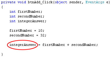 addition در سی شارپ